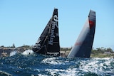 Wild Oats XI and Perpetual Loyal lead the field in the run to the opening mark.
