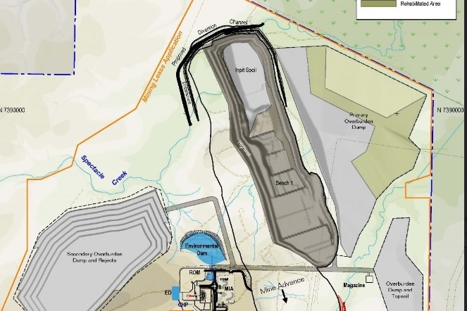 Map of a proposed coal mine