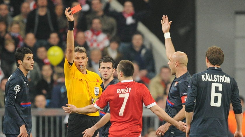 Red card: Franck Ribery.