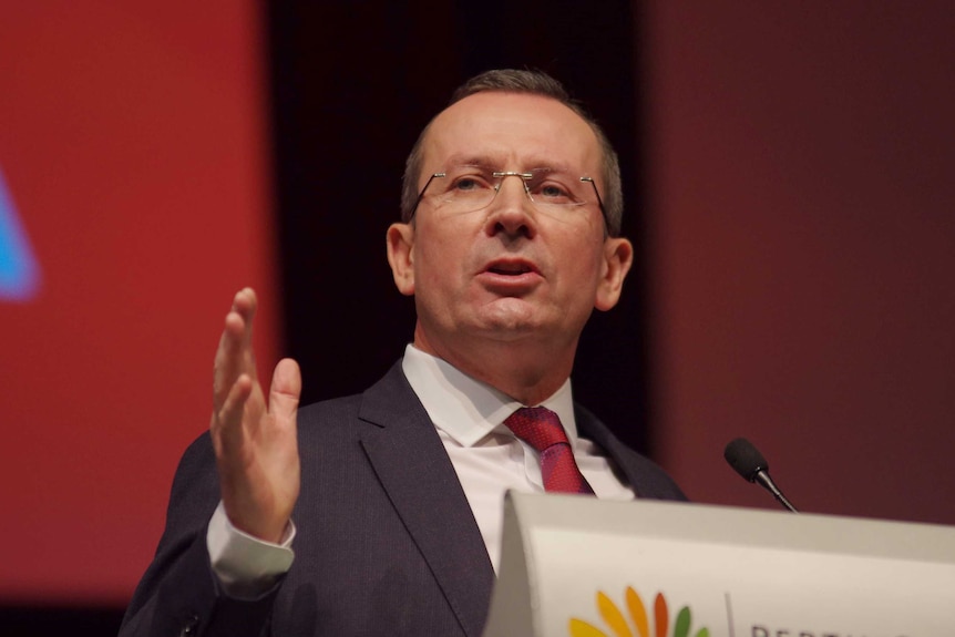 The Premier Mark McGowan addressing the WA Labor conference.