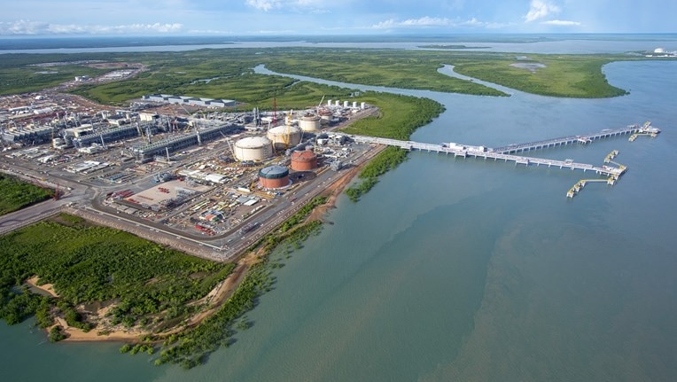 Aerial photo of Inpex's Ichthys LNG plant site at Bladin Point.