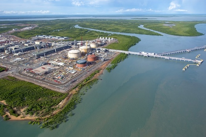 Aerial photo of Inpex's Ichthys LNG plant site at Bladin Point.