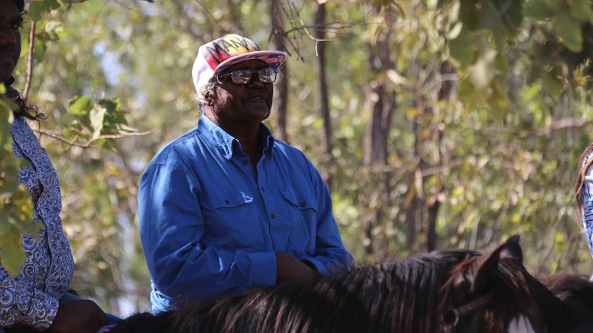 LANDLINE: Patsy Shadforth sits on her horse at the Borroloola rodeo