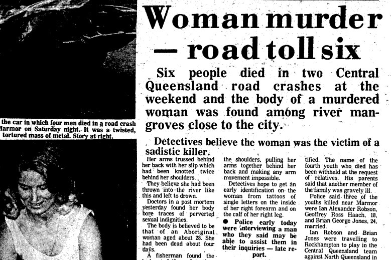 Newspaper clipping from 1975 murder