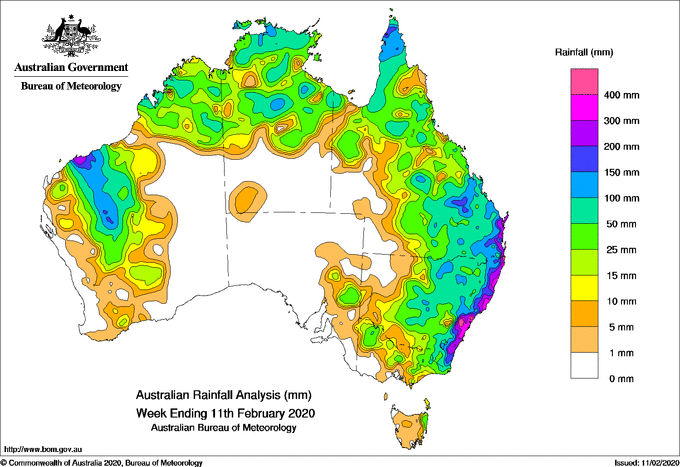 Rain map of Australia big purple splodges along the NSW coast show it was where the rain has been heaviest