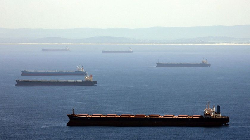 The port of Newcastle alone has 72 ships waiting to dock.