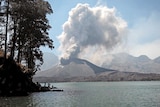 Volcanic ash spewing out of Mount Rinjani