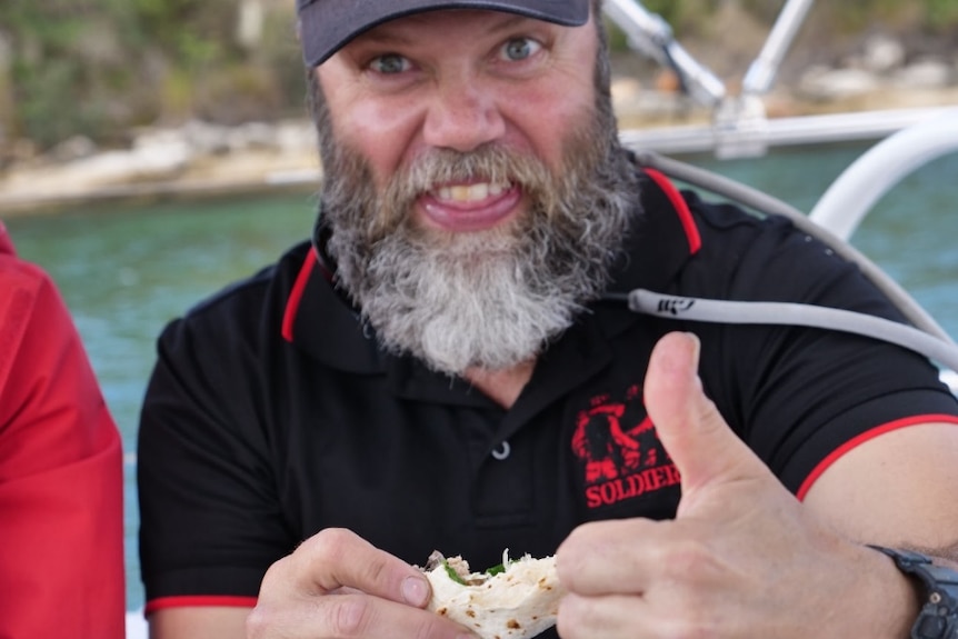 A thumbs up for the sample plate of food, which a study has linked to good gut health.