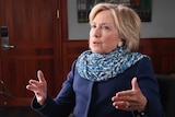 Hillary Clinton makes a point during an interview with 7.30. Friday 11 May 2018.