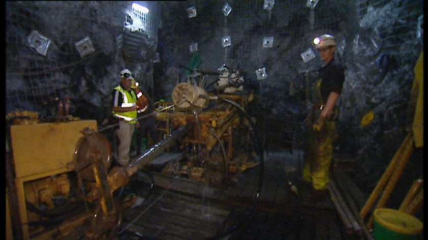 Underground at the Avebury nickel mine