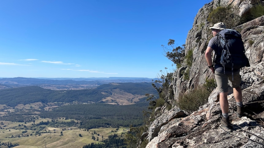 A hiker on a mountain