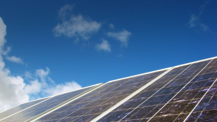Solar panels gathering energy