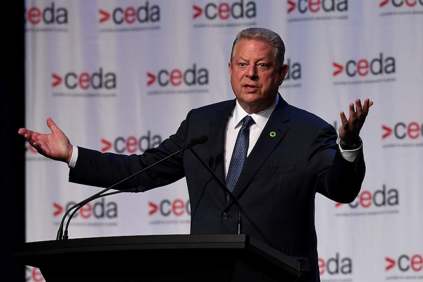 Al Gore speaking in Brisbane