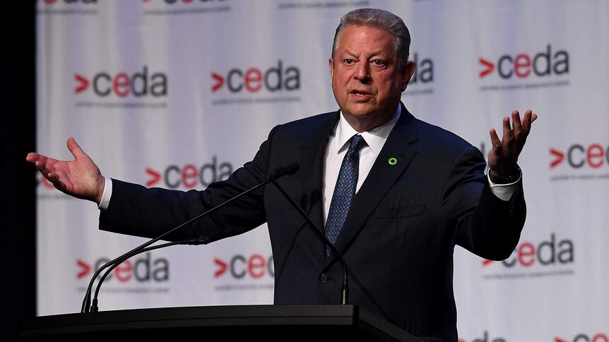 Al Gore speaking in Brisbane
