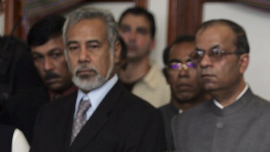 East Timor's President Jose Ramos-Horta speaks with journalists