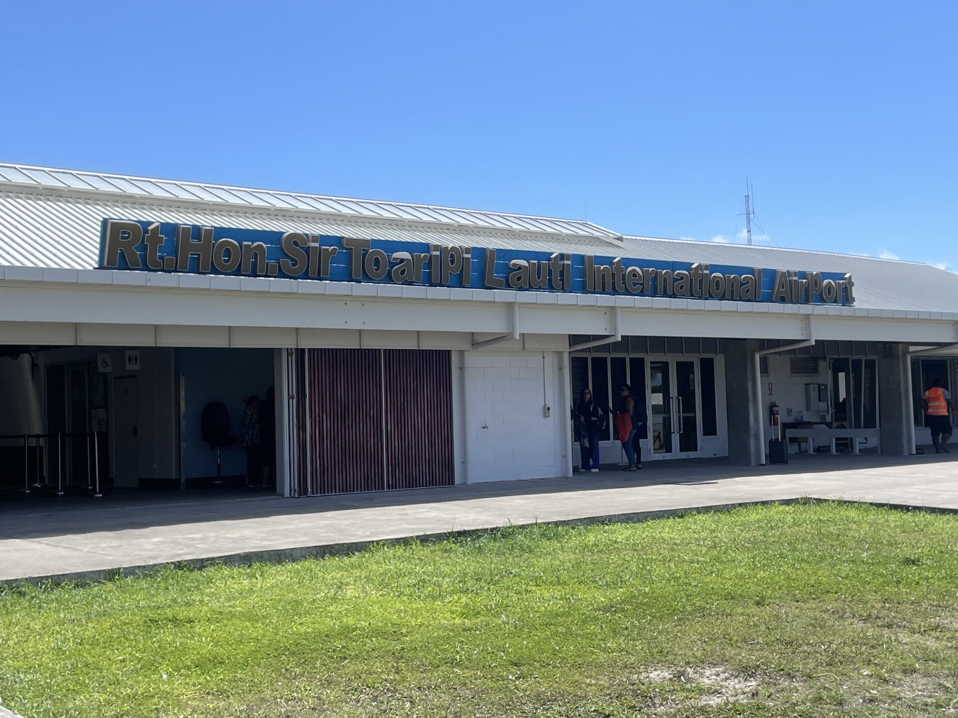 The outside of Funafuti International Airport in Tuvalu.