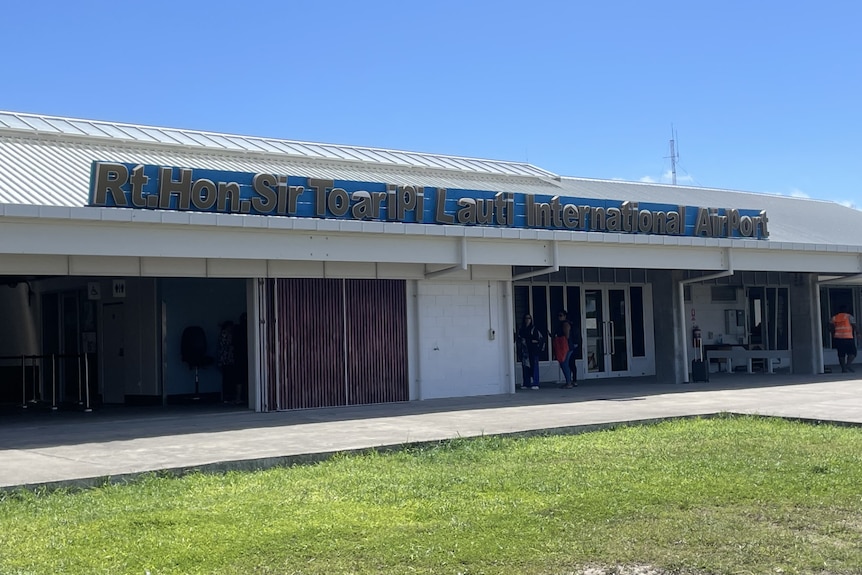 The outside of Funafuti International Airport in Tuvalu.