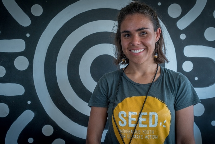 Portrait of Amelia Telford at the 2016 Boomerang Festival, Byron Bay