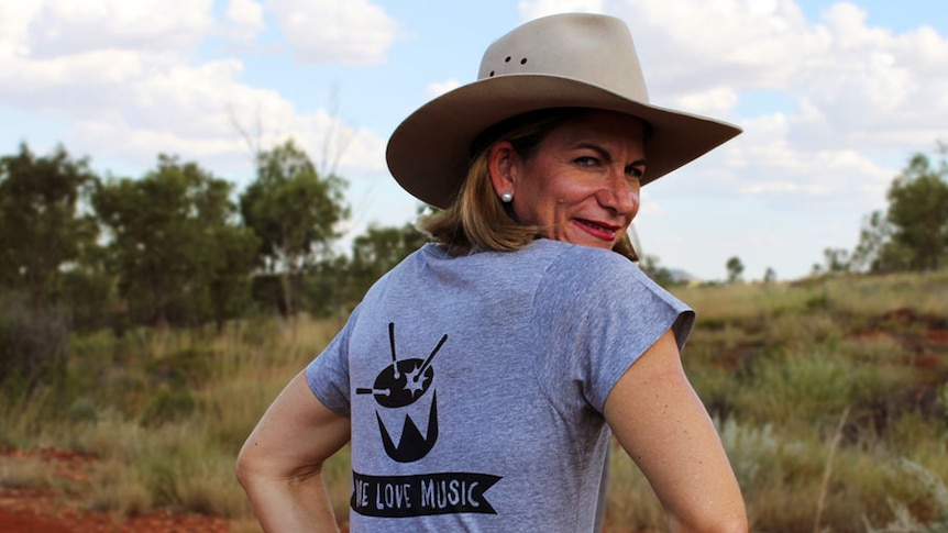 Mayor Joyce McCulloch in triple j shirt.