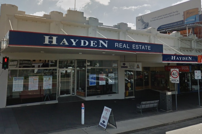 Outside the front of Hayden Real Estate shopfront in Ballarat. 