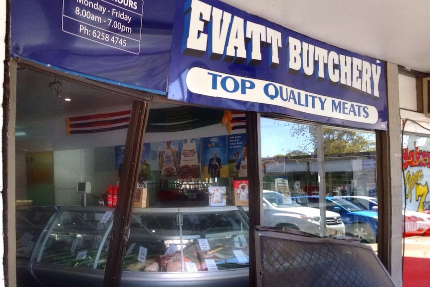 Damage to front of Evatt Butchery store