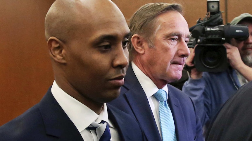 Mohamed Noor leaves a US court after a hearing in the murder case of Justin Ruszczyk Damond