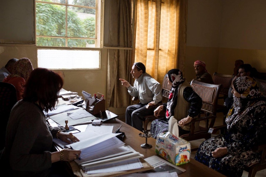 Women head a court cession in Amuda, Syria,  October 29, 2017