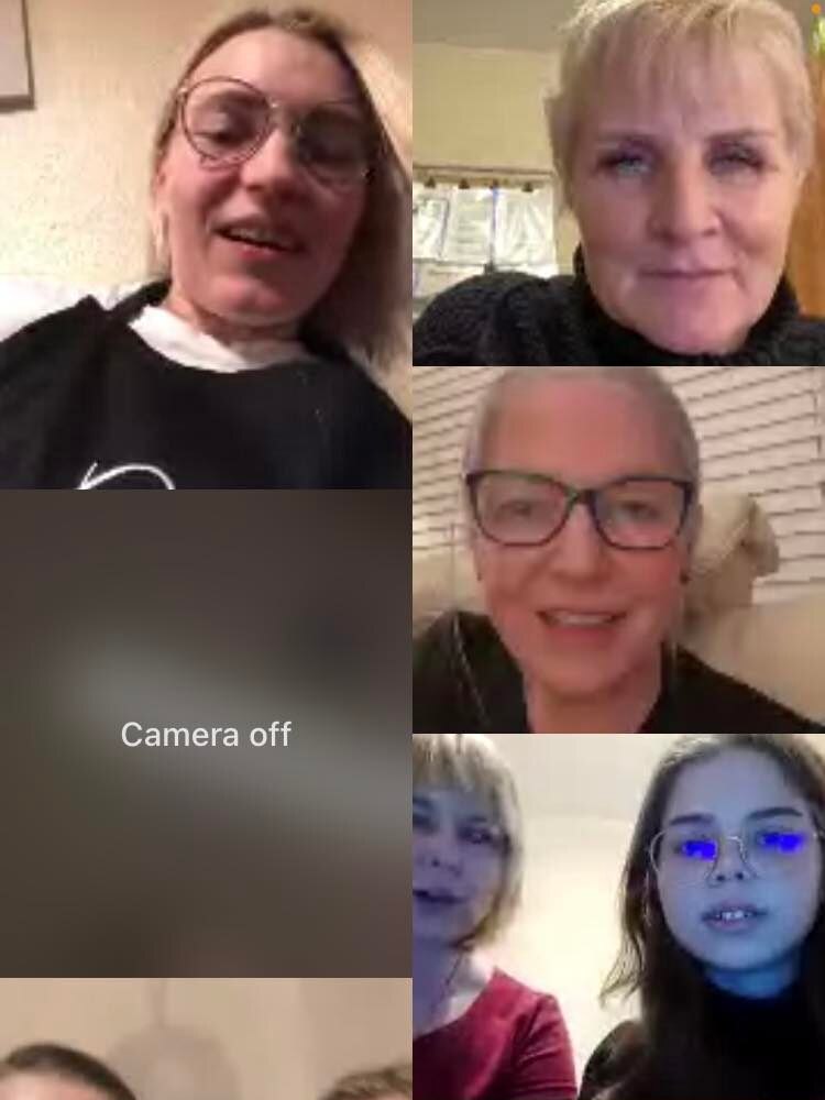 A panel of different users on a video call.