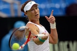 Samantha Stosur in action against Svetlana Kuznetsova