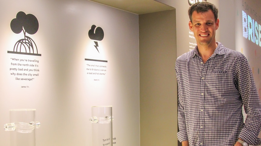 Curator Phil Manning hopes visitors connect with the smells on the scent wall.
