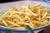 A plate of hot crispy French fries.