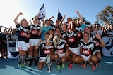 Victory pose with the W-League trophy