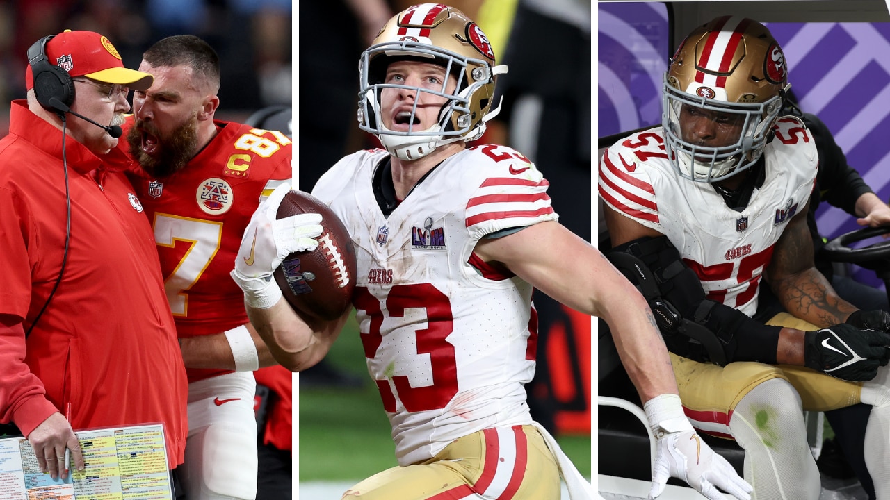 A montage of pictures of an American football game