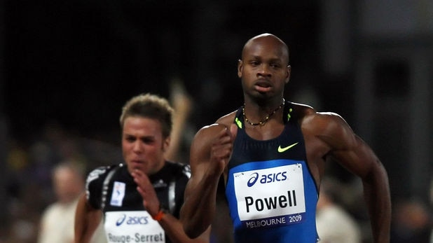 Asafa Powell of Jamaica competes in the Men's 100 metres during the World Athletics Tour