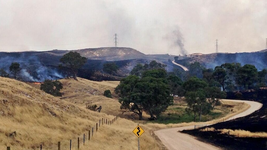 Hills blackened by Eden Valley fire