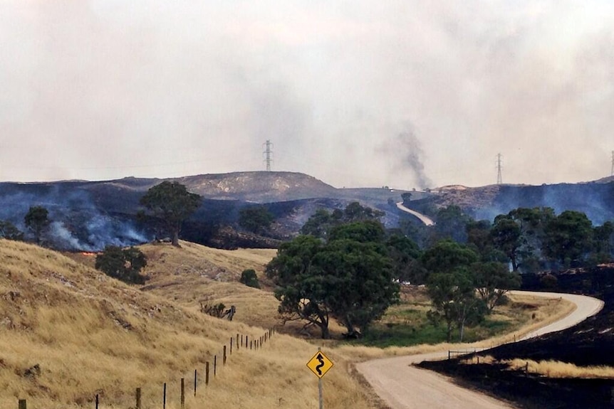 Hills blackened by Eden Valley fire
