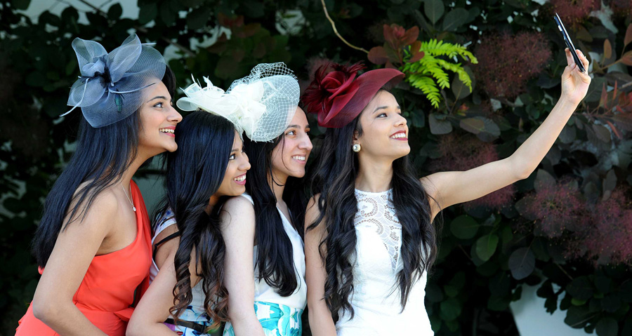 Selfies are popular at Flemington on Cup Day