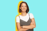 The 17-minute nap for shift work: Brooke Boney poses in front of teal and yellow background.