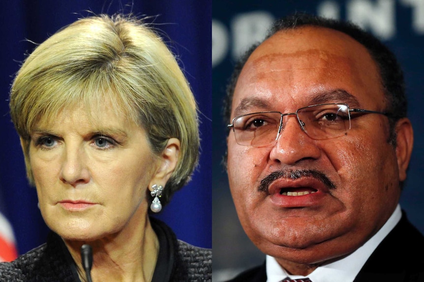 Foreign Minister Julie Bishop (left) and Papua New Guinea prime minister Peter O'Neill