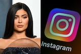 Composite image of Kylie Jenner and Instagram logo
