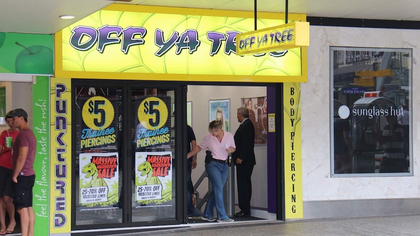 Police raided this Brisbane shop and impounded several bags of synthetic cannabis