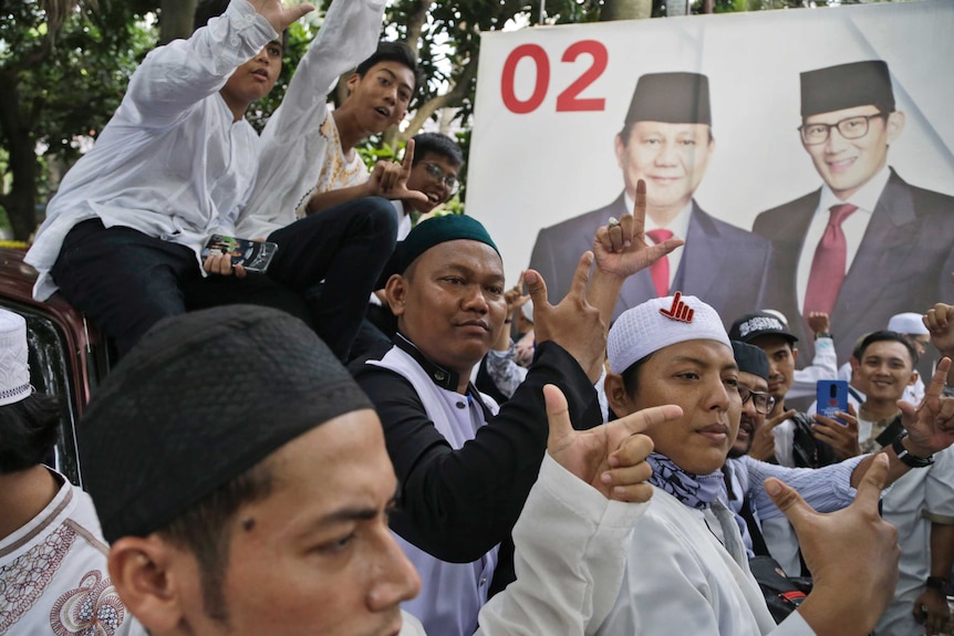 Gatherings by Prabowo supporters during the election campaign were shut down.