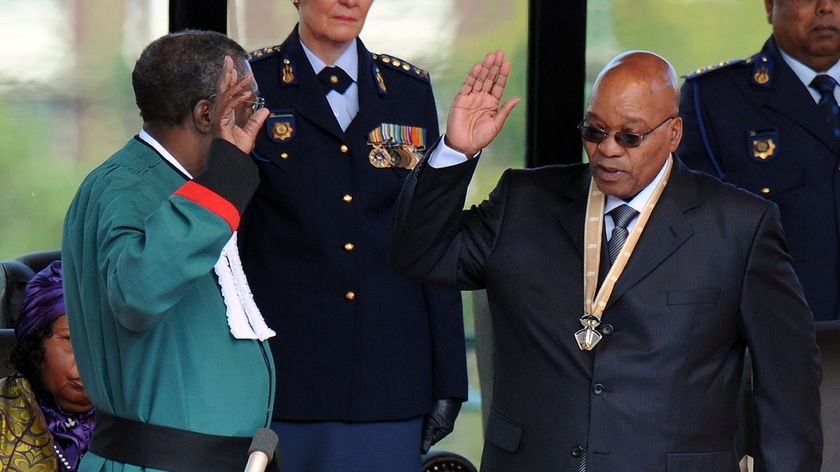 'Moment of renewal': Jacob Zuma is sworn in as South African President.