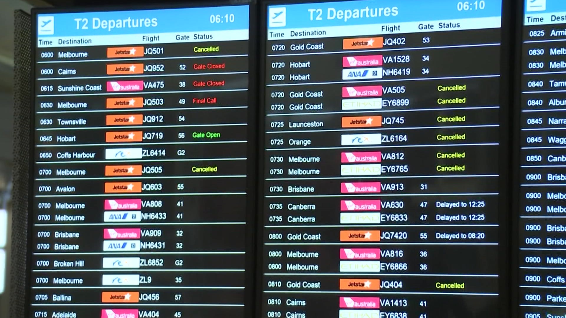 Sydney Airport chaos as dozens of flights cancelled due to weather