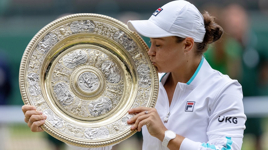 Tears of joy flow from Ash Barty upon Wimbledon victory