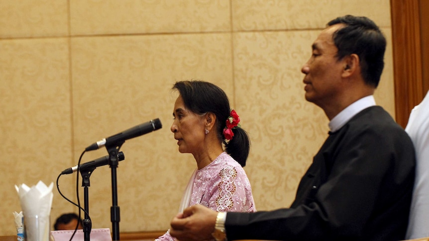 Aung San Suu Kyi and Shwe Man