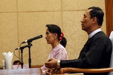 Aung San Suu Kyi and Shwe Man