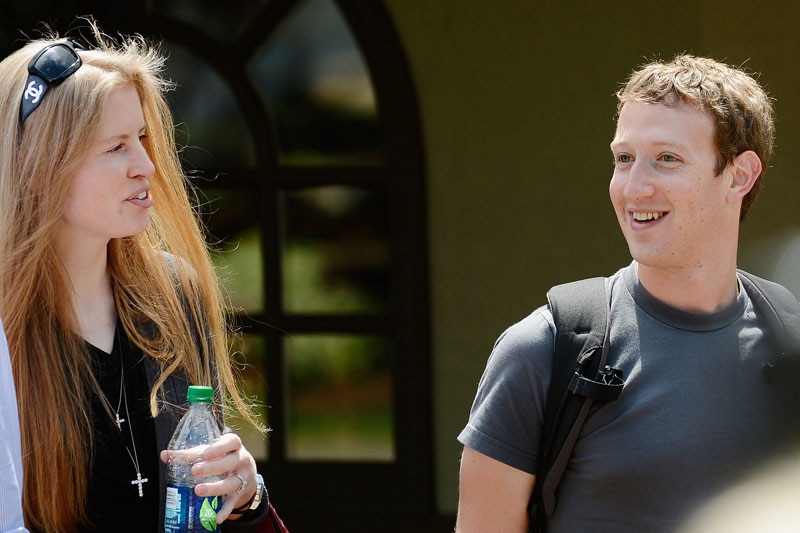 Facebook CEO Mark Zuckerberg and Laura Arrillaga Andreesen, chairwoman of the Silicon Valley Venture Fund.