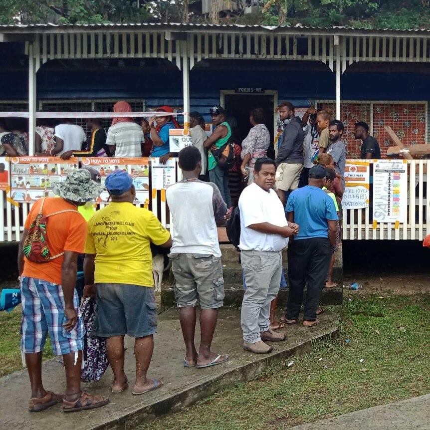 A long line of voters