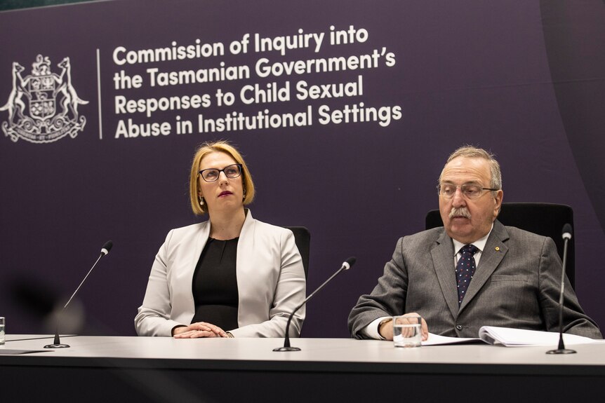 Leah Bromfield and Robert Benjamin at sexual abuse inquiry.
